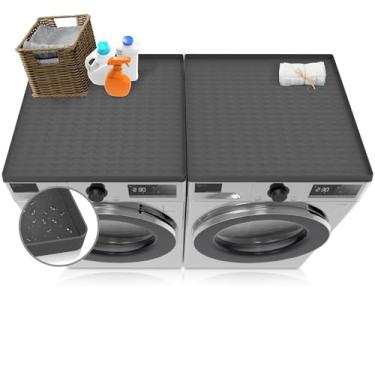 Imagem de Taotique 2 peças de capas de lavadora e secadora de 64 x 60 cm para a parte superior, protetor de silicone antiderrapante para máquina de lavar e secar roupa à prova d'água para lavar roupa e cozinha
