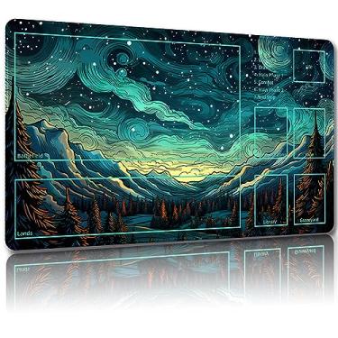 Imagem de Malqiqi Tapete De Jogo Para Mtg, Com Bolsas De Armazenamento Grátis, Tapete De Jogo 24 X 14 Polegadas, Tapete De Tcg E Jogo De Tabuleiro Para Cartas, Tapetes De Mesa Para Mouse (Com Zonas, Tapete Má
