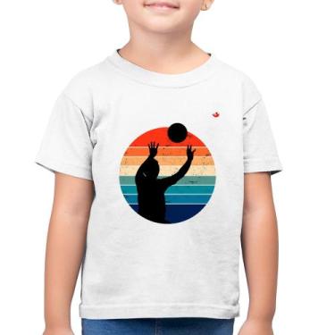 Imagem de Camiseta Algodão Infantil Vôlei Vintage Sunset - Foca na Moda, Branco,