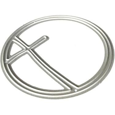 Imagem de Estêncil de corte, máquina de corte, estêncil, estêncil, redondo, cruz, metal, relevo, estêncil, corte, faça você mesmo, scrapbook, cartões, decoração de cartões, acessórios para fazer cartões