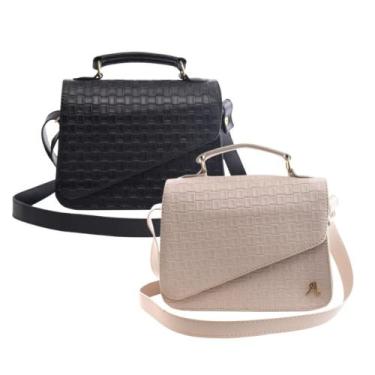 Imagem de Kit 2 Bolsa Feminina Pequena Tiracolo Clucth Elegante Compacta Alça Aj