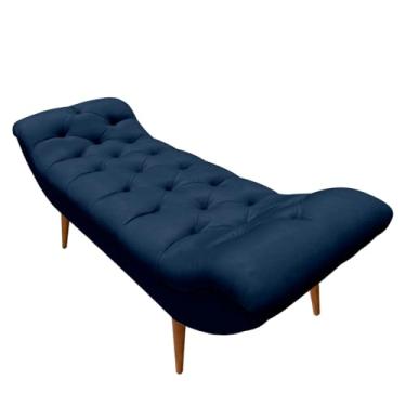 Imagem de Recamier Sofá Calçadeira 1,4 M Realeza (Suede Azul Marinho)