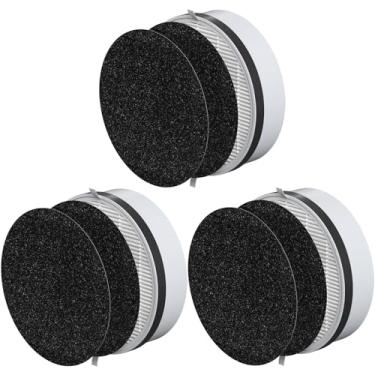 Imagem de Conjunto de substituição de filtro HEPA verdadeiro HP125 compatível com purificador de ar digital Hunter HP125 AirX HEPA, número de peça H-HF125-VP H-HF125, 3 filtros HEPA + 6 filtros de carvão