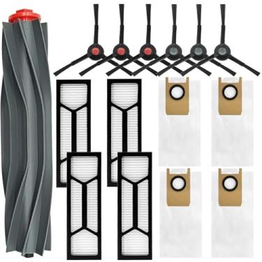 Imagem de YUJINRU Kit de acessórios de peças de reposição compatível com aspirador de pó robô Omni S1 Pro/S1 da Eufy, 1 escova de rolo, 6 escovas laterais, 4 filtros Hepa, 4 sacos de poeira