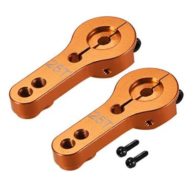 Imagem de uxcell Buzina servo de alumínio 25T M3 rosca laranja, para Futaba Savox Xcore HL HSP HD Power Go Tech, 2 peças