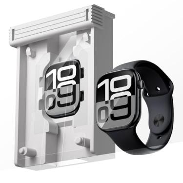 Imagem de Smiling Pacote com 2 protetores de tela e kit de fácil instalação compatível com Apple Watch Series 10 de 42 mm, protetor de tela antiarranhões autorreparável, sem bolhas, sensível ao toque