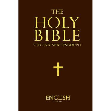 Imagem de Livro Bíblia Sagrada em inglês, versão fácil de ler, nova e antiga, Testa