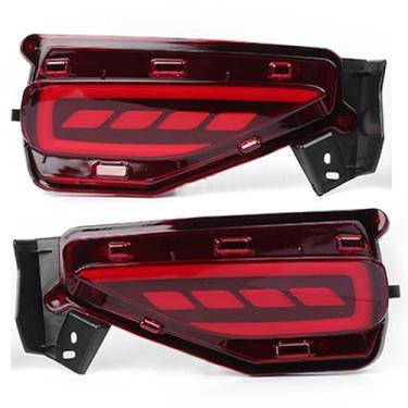 Imagem de Riloer 1 par de lâmpadas traseiras de freio refletor de para-choque traseiro LED vermelho compatível com Toyota Fortuner 2015-2017