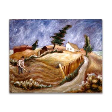 Imagem de RYLJCZ Arte de parede famosa. Impressão em tela. Arado manual por Jackson Pollock. Famosas pinturas de arte abstrata. Sala de estar decoração de escritório em casa imagens 50 x 60 cm (19,7 x 23,7 pol