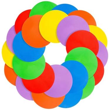 Imagem de Vaveren 30x Marcadores de mancha de piso Anti Slip Practice Equipment Múltiplos pontos de cores para treinamento de academia 4 "para atividades de jogos
