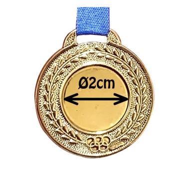 Imagem de Kit 22 Medalhas Centro Liso 3,5cm Olimpíadas Competição Cor: bronze
