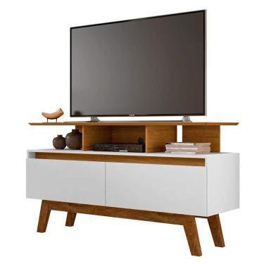 Imagem de Rack Bancada Para Tv Até 50 2 Portas 1.2 Cinamomo/branco