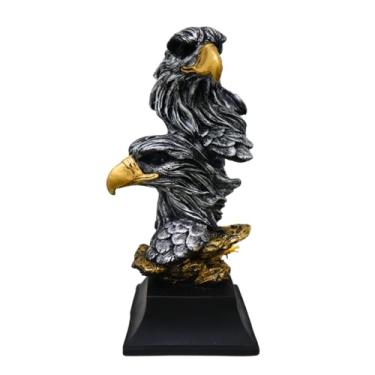 Imagem de Estatueta Estátua Águia Gavião Decoração Casa e Escritório Visão de Negócios Poder Lideranção em Resina 32 cm