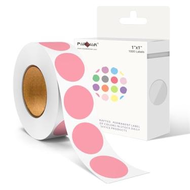 Imagem de PARLAIM Adesivos redondos de ponto de código de cor de 2,5 cm, etiqueta de pontos de inventário rosa, etiquetas adesivas circulares para escritório doméstico - 1000 por caixa dispensadora (rosa)