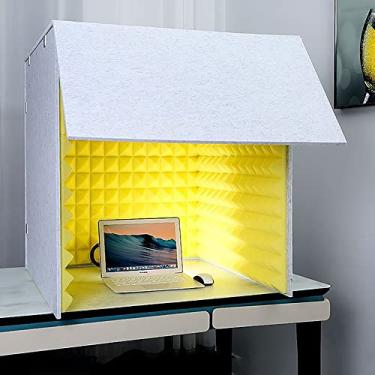 Imagem de Capa à prova de som de mesa, cabine de som de isolamento portátil, estúdio de gravação de som autofabricado, escudo absorvente, isolador de ruído, cubo de cabine de espuma de microfone, para desktop