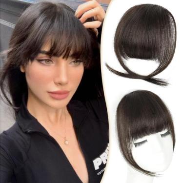 Imagem de Clip in Bangs PINK SEVEN Real Human Hair castanho escuro para mulheres