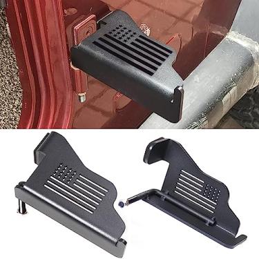 Imagem de RERPRO Apoios De Pés Dianteiros Para Jeep Wrangler Tj 1997-2006, Dobradiças Externas Porta, Pedais Descanso Aço, Acessórios Pés, 1 Par, Preto Com Bandeira Dos Eua