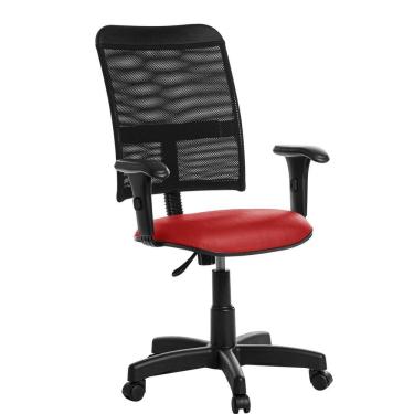 Imagem de Cadeira Escritório Giratória Tela Com Braço Rce: Vermelho