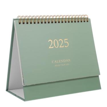 Imagem de Lurrose Calendário De Mesa Pequeno Calendário De Mesa 2025 Flip Vertical Calendário De Mesa Pequeno Para De Escritório Em Casa (Verde)