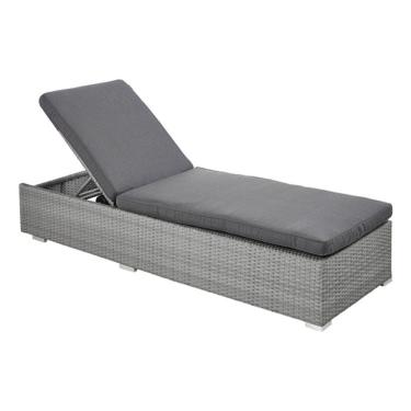 Imagem de Espreguicadeira Vime Rattan Almofada 2 Posicoes Ate 160kg