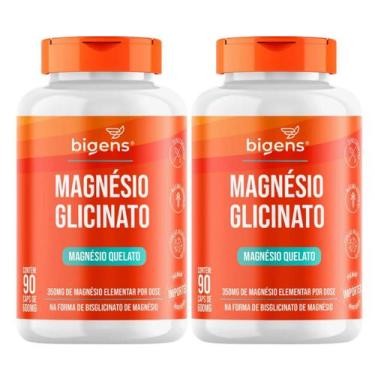 Imagem de 2x Magnésio Quelato Glicinato Bigens 90 Capsulas, Sem Sabor