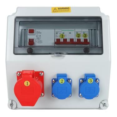 Imagem de Caixa de Soquete Industrial Com Disjuntor, 2 Núcleo 220-250V 16A 5 Núcleo 380-415V 16A Caixa Elétrica à Prova de água para Distribuição