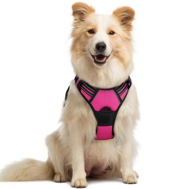 Imagem de Arnês para cães rabbitgoo No Pull ajustável rosa choque para médio