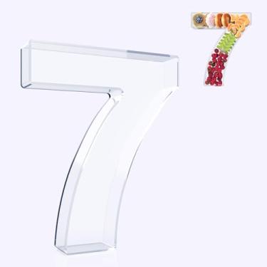 Imagem de RUFHVTY Caixa de tabuleiro de charcutaria com número de acrílico de 28 cm, bandeja de servir reutilizável para bolo e doces, para decoração de festa de aniversário de aniversário (7)