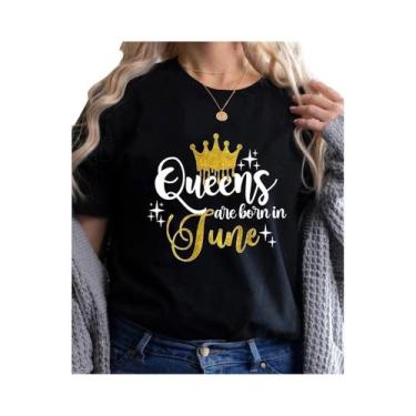 Imagem de Camiseta Feminina Golden Crown Queen - Estampa Gráfica - Presente de A