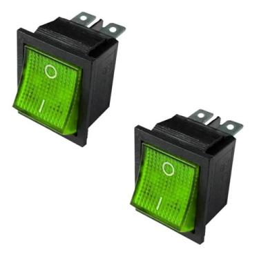 Imagem de Kit 02 chave gangorra 16a 4polos on-off verde - LUKMA