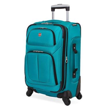 Imagem de SwissGear Mala macia Sion com rodas giratórias, azul-petróleo, bagagem de mão de 53 cm