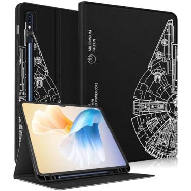 Imagem de Wazzasoft Capa para Samsung Galaxy Tab S8 Ultra/Tab S9 Ultra 14,6 polegadas 2022/2023 para mulheres, meninas, crianças, meninos, homens, capa fólio com suporte para lápis, design fofo, preto, capas de