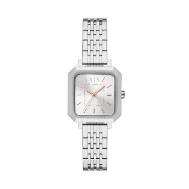Imagem de A|X ARMANI EXCHANGE Relógio feminino de aço inoxidável com três ponteiros (modelo: AX5724), Prata