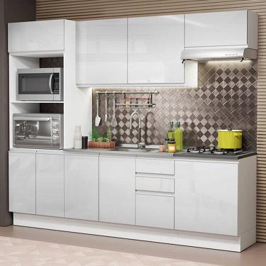 Imagem de Cozinha Completa Mdf Madesa Acordes Frentes Branco Brilho