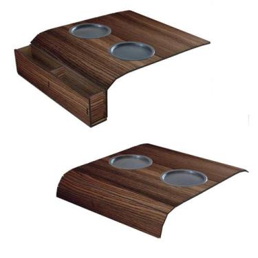 Imagem de Kit 2 Suporte Porta Copos Controle Braço de Sofá MDF - spezialle, Taba