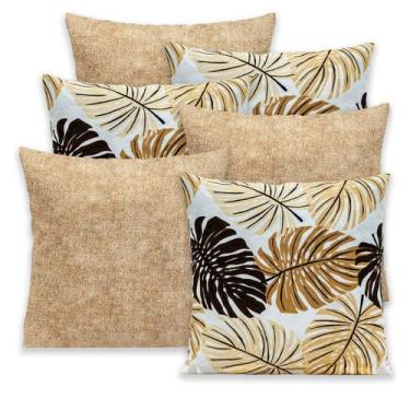 Imagem de Kit 6 Capas de Almofada Lisa e Estampada 40x40cm Zíper Gorgurinho - BE