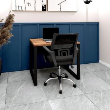 Imagem de Mesa Escritório Plataforma 90cm 1 CX de Tomada Pé Metal F5 - F5 Office