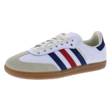 Imagem de adidas Originals Tênis de futebol masculino Samba, Branco nuvem, vermelho universitário, 36