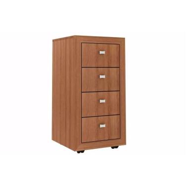 Imagem de Multiuso Escritório Me4133 C/ 4 Gavetas E Rodízios Amêndoa - Tecno Mobili