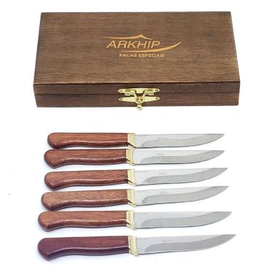 Imagem de Faqueiro 6 Peças Arkhip Petit Seis 5'' Cabo Madeira Caixa