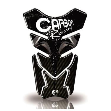 Imagem de Protetor De Tanque Adesivo Resinado Carbon Racing Serve Em Todos As Motos Preto