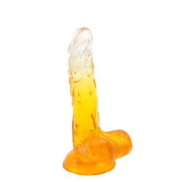 Imagem de Pênis Realísticos 18x3cm Laranja Transparente - Lovetoys - Laranja