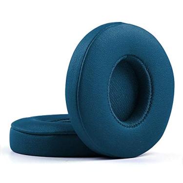 Imagem de CONVELIFE Almofadas De Reposição Para Fones Ouvido Solo 3, Couro Sintético Com Proteína, Compatíveis Supra-Auriculares Sem Fio Beats By Dr. Dre 2.0 Solo3 (Azul-Água)