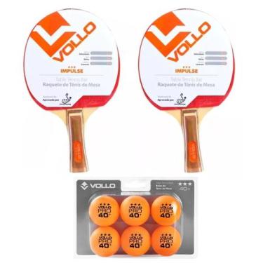 Imagem de Kit Tênis de Mesa 2 Raquetes Impulse Pro ITTF + 06 Bolas 3 *** Vollo, 