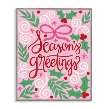 Imagem de Stupell Industries Cute Lettering Season's Greetings Gray Framed Giclee Art Design por Taylor Shannon Designs, 61 x 76 cm