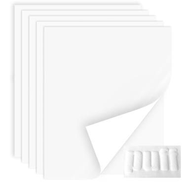 Imagem de Tvinyl Warehouse Transferência De Calor Em Vinil Branco Htv, 5 Peças Para Camiseta, Ótima Adesão E Efeito Fofo