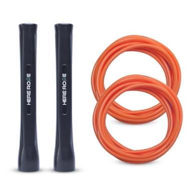 Imagem de Corda de pular de PVC ajustável, 5 mm de espessura, alças inquebráveis para fitness, boxe e cardio (laranja)