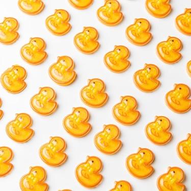 Imagem de LEEXINLUU Pingentes de geleca, 50 peças de pingentes de geleca de pato para bricolage – Lindo pingente de patinho de borracha para geleca, resina, fabricação de joias, arte de unhas, scrapbooking