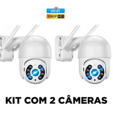 Imagem de Kit 2 Câmeras Ip Externa Prova D'Água Wifi Full Hd - Bivolt