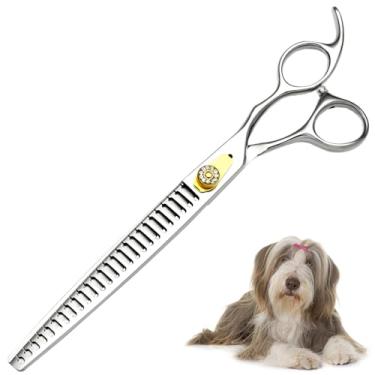 Imagem de 8in 26 dentes diluindo cão cuidado tesoura, VG10 aço pet cuidado mais fino misturador tesouras, lâmina dentada afiada, com alça de deslocamento ergonômica, 65% taxa de diluição
